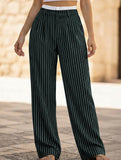 Sophisticated striped wide-leg trousers