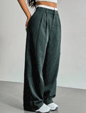 Sophisticated striped wide-leg trousers