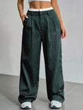 Sophisticated striped wide-leg trousers