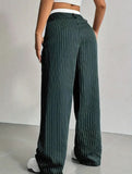 Sophisticated striped wide-leg trousers