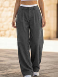 Sophisticated striped wide-leg trousers