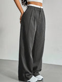 Sophisticated striped wide-leg trousers