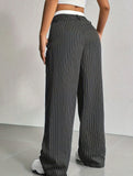 Sophisticated striped wide-leg trousers