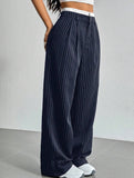 Sophisticated striped wide-leg trousers