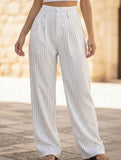 Sophisticated striped wide-leg trousers