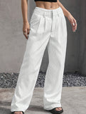 Sophisticated striped wide-leg trousers