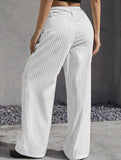 Sophisticated striped wide-leg trousers