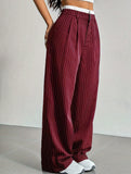Sophisticated striped wide-leg trousers