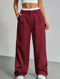 Sophisticated striped wide-leg trousers