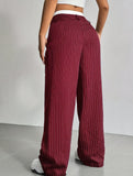 Sophisticated striped wide-leg trousers