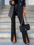 Slim-fit sexy casual split leather pants for women