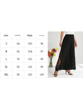 Elegant lace-trimmed high-waisted casual wide-leg pants