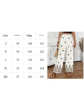Fashionable printed bohemian resort style high-waisted wide-leg pants