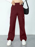 High-waisted, zippered, loose-fitting, straight-leg, floor-length trousers