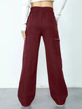 High-waisted, zippered, loose-fitting, straight-leg, floor-length trousers