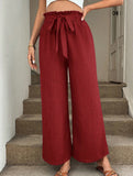 High-waisted, loose-fitting casual pants for women