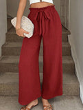 High-waisted, loose-fitting casual pants for women