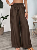 Casual and simple embroidered wide-leg pants for women