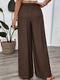 Casual and simple embroidered wide-leg pants for women