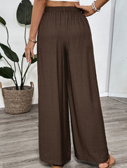Casual and simple embroidered wide-leg pants for women