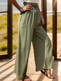Printed high-waisted elastic wide-leg pants for women