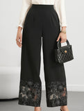 Sheer Lace Patchwork Straight Leg Pants_CWBLP01477