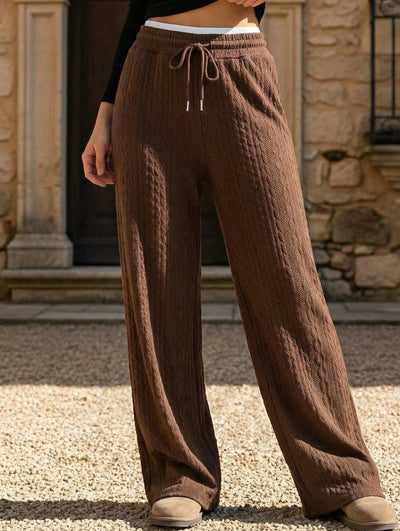 Elastic Waist Color Block Straight Pants_CWBLP01479