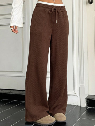 Elastic Waist Color Block Straight Pants_CWBLP01479