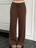 Elastic Waist Color Block Straight Pants_CWBLP01479