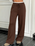 Elastic Waist Color Block Straight Pants_CWBLP01479