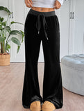 Velvet Flared Pants High Waist Long Pants_CWBLP01483