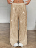 Sequin Straight Leg Wide Work Pants_CWBLP01496