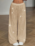 Sequin Straight Leg Wide Work Pants_CWBLP01496