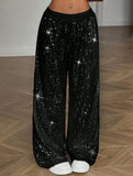 Sequin Straight Leg Wide Work Pants_CWBLP01496