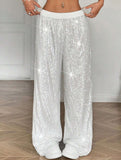 Sequin Straight Leg Wide Work Pants_CWBLP01496