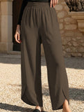 Mid Rise Loose Solid Casual Pants_CWBLP01497