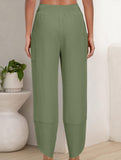 Mid Rise Loose Solid Casual Pants_CWBLP01497