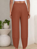 Mid Rise Loose Solid Casual Pants_CWBLP01497