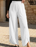 Mid Rise Loose Solid Casual Pants_CWBLP01497