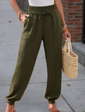 High Waist Loose Harem Pocket Pants_CWBLP01506
