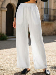 Plus Size Cotton Drawstring Wide Leg Pants_CWBLP01508
