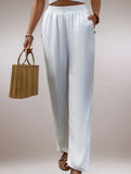 Plus Size Cotton Drawstring Wide Leg Pants_CWBLP01508