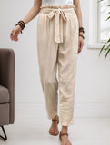Tie Waist Straight Leg Casual Pants_CWBLP01509