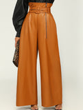 High Waist PU Leather Wide Leg Pants_CWBLP01521