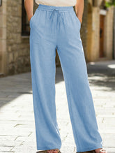Versatile Elastic Waist Wide-Leg Pants for Women_CWBLP01528