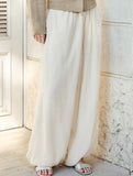 Tencel Ramie Balloon Pants Wide Leg Trousers_CWBLP01529