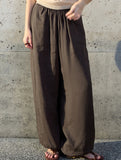 Tencel Ramie Balloon Pants Wide Leg Trousers_CWBLP01529