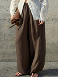 Tencel Ramie Balloon Pants Wide Leg Trousers_CWBLP01529
