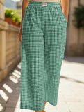 Women's plaid casual loose-fitting wide-leg pants_CWBLP01534