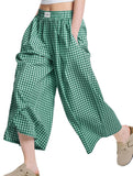 Women's plaid casual loose-fitting wide-leg pants_CWBLP01534